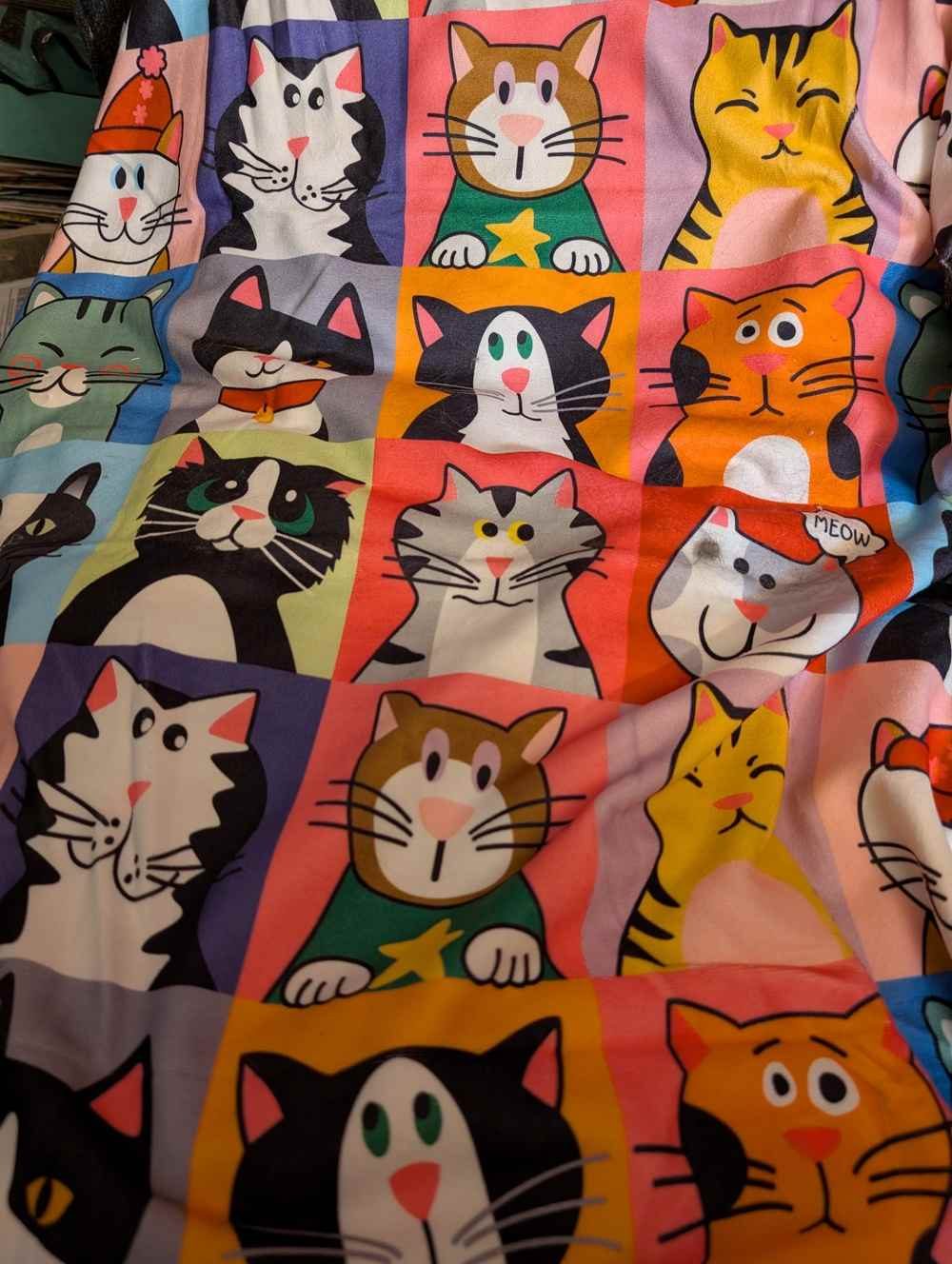 Paw Print Oversized Beach Towel - Cat Portrait Design
