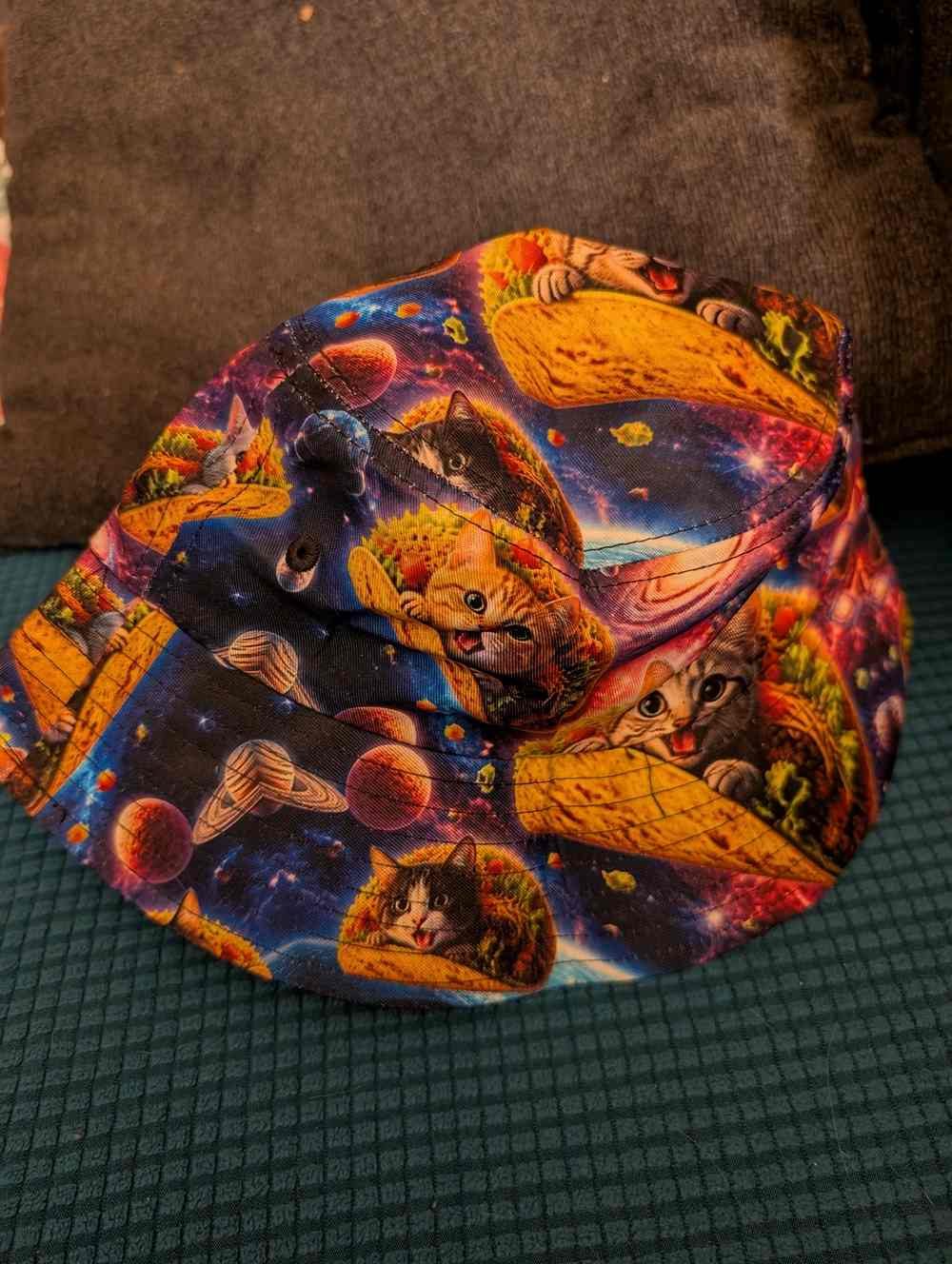 FUIWTTR Funny Galaxy Taco Cat Sun Cap